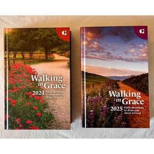 Guideposts Walking in Grace 2024 2025 Daily Devotional Hardcover Book Set 2pc